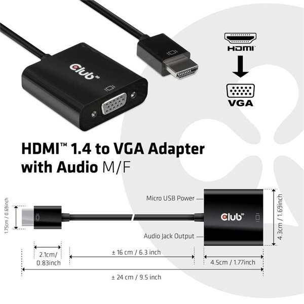 CLUB3D HDMI 1.4 - D-Sub Adapter CLUB3D HDMI 1.4 - D-Sub Adapter - 2