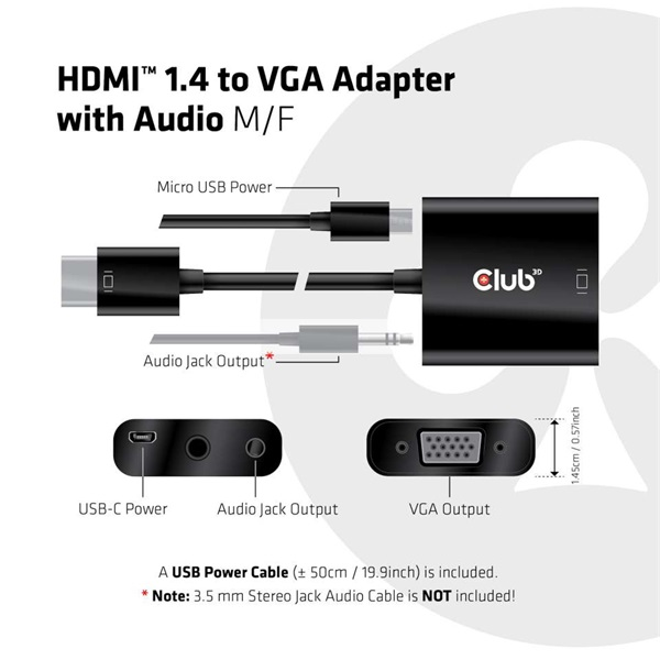 CLUB3D HDMI 1.4 - D-Sub Adapter CLUB3D HDMI 1.4 - D-Sub Adapter - 5