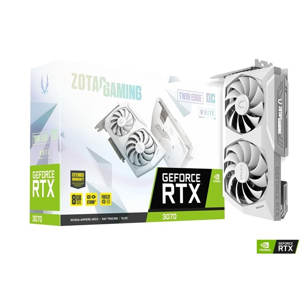 Zotac GAMING GeForce RTX 3070 Twin Edge OC White Edition LHR nVidia 8GB GDDR6 256bit  PCIe videokártya - 1